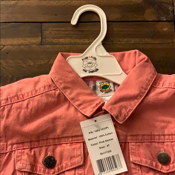 Gross frills and daffodils pink jean jacket 4T - Picture 3 of 4